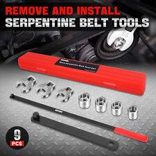 9pcs 38 Pulley Wrench Installation Removal Serpentine Belt Tool Set W Case