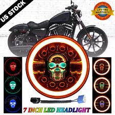 Rgb 7 Inch Motorcycle Led Headlight Halo For Harley Davidson Touring Sportster