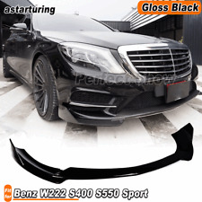 Fit For Benz W222 S400 S550 Sport 2014-2017 Gloss Black Front Bumper Lip Spoiler