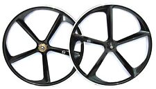 R4 Bmx 24 5 Spoke Mag Complete Wheelset W Freewheel Cog Black Or White