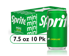 Sprite Lemon Lime Mini Soda Pop Soft Drink 7.5 Fl Oz 10 Pack Cans