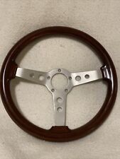 Vintage Grant 13.5 13.75 Mahogany Wood Racing Steering Wheel 3-spoke 0217