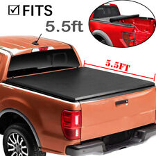 5.5ft Roll Up Soft Tonneau Cover For 2009-2023 Ford F150 Bed Truck W Led Lamp