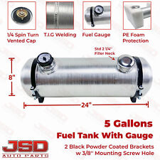 5 Gallon 8x24 End Fill Aluminum Spun 14 Npt Gas Tank Fuel Tank With Site Gauge