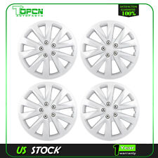 4 Pcs 15 Inch Wheel Hub Caps Silver Snap On For All Makes Models Wheel Cover Kit