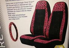 Kraco Car Seat Covers Set Of 2 Steering Wheel Cover Pink Leopard
