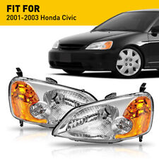 Car Front Headlights Set For 2001 2002 2003 Honda Civic Coupe Left And Right 2pc