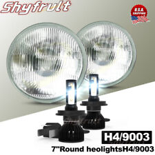 Pair 7 Inch Round Led Headlights Highlow Housing For Dodge Dart 1964-1976 D100