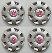 1998-2015 Vw Beetle 16 Pink Daisy Flower Hubcaps Wheelcovers Set
