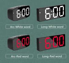 Large Digital Led Display Alarm Clock Snooze Temperature Mode Voice Control
