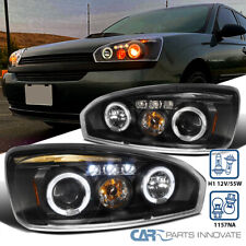 Dual Halo Rings Projector Lamps Fits 04-07 Chevy Malibu Black Headlightsled Drl