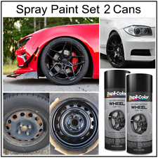 Gloss Black Wheels Covers Spray Paint Rim Steel Aluminum Alloy Coating 2 Cans