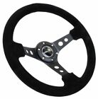 Nrg Deep Dish Steering Wheel 350mm Black Suede Black Center Rst-006s