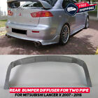 Rear Bumper Diffuser For Mitsubishi Lancer X 07-16 Pad Lip Body Kit For Two Pipe