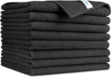 Black Microfiber Cleaning Cloths-8pk Soft Absorbent Microfiber Towels Lint Fre