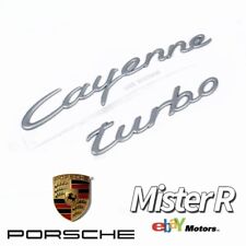 Porsche 955 Cayenne Turbo Emblem Set Satin Aluminum 955559038014w9