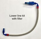 Six Pack Braided Lower Fuel Line Kit - With Filter Black Or Blue 