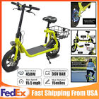 450w 36v Adult Folding Electric Scooter With Seat Off-road Ebike Moped Commuter