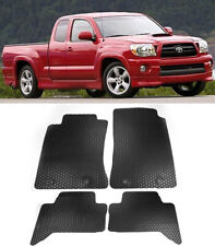 4 Pc Black All Weather Heavy Duty Rubber Floor Mats For 05-15 Tacoma Crew Cab