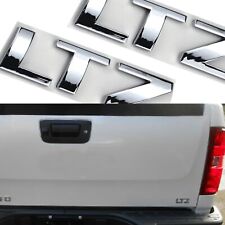 3d Raised Ltz Emblem For Silverado Tailgate Rear Nameplate Chrome Silver Badge