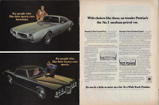 1970 Pontiac Grand Prix Firebird 1971 Sporty Luxury Cars Photo Vintage Print Ad