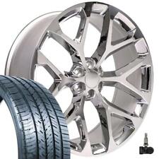 26 Inch 5668 Chrome Snowflake Wheels Tires Tpms Fit Silverado Tahoe Ck156 Rims