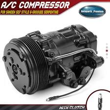 Ac Compressor With Clutch For Sanden Sd7 Style 6-groove Serpentine Belt Black