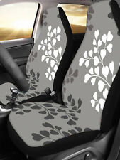 Floral Leaf Design Car Seat Cover Front Seat Only Full 2pc Universal Fit