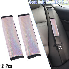 2pcs New Faux Leather Bling Car Interior Seat Belt Shoulder Pad Mat Cover Pink