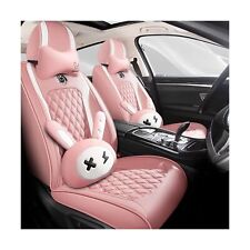 Bbkvf Cute Cartoon Rabbit Car Seat Covers5 Set With Waterproof Pu Leather For...