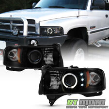 For Black Smoked 1999-2001 Dodge Ram 1500 Led Halo Projector Headlightsadapter
