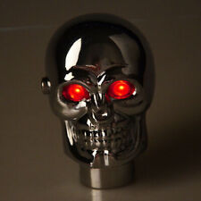 Led Light Skull Gear Shift Knob Manual Lever Stick Eyes Chrome Universal 