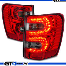 For 1999-2004 Jeep Grand Cherokee Red Smoke Led Euro Style Rear Brake Tail Light