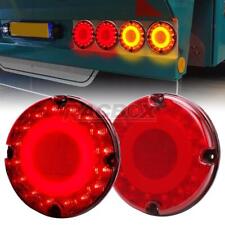 2pc 7 Round Red 36-led Tail Light For School Bus Transit Vehicles Refuse Hauler