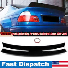 Csl Style Rear Trunk Spoiler Wing Lip For Bmw E46 4 Door 1996-2006 Glossy Black