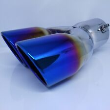 Stainless Steel Exhaust Tip 3 Inlet 3 Dual Outlet 8.7 Long Burn Blue