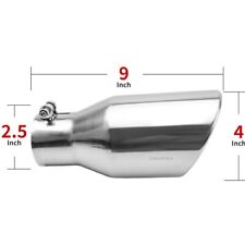 Inlet 2.5 Outlet 4 5 Long Stainless Steel Duo Layer Angle Cut 25 Exhaust Tip