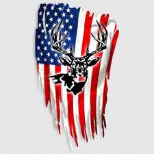 Whitetail Deer Decal American Flag Hunting Window Truck Gun Safe Usa Sticker