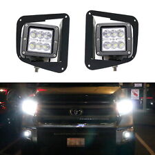 48w Cree Led Pods W Fog Lamp Mounting Brackets Wires For 2014-21 Toyota Tundra