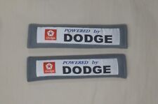2x New Grey Car Seat Belt Cover Shoulder Pads Powered By Dodge 10.5x2.5