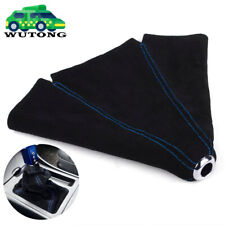 Shift Knob Shifter Boot Cover Universal Gear Black Suede Blue Stitch For Honda