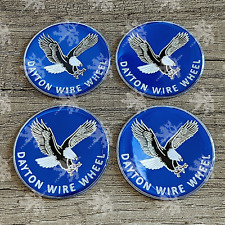Blue And Chrome Dayton Eagle Wheel Chips Set Of 4 Size 2.25in