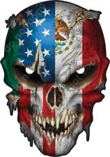 Mexican American Flag Skull Usa Decal Sticker Car Truck Window Bumper Patriotic