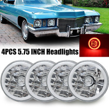 4pcs 5.75 5-34 Chrome Led Headlights For Cadillac Deville 62-74 Calais 65-74