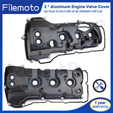 2 Aluminum Engine Valve Cover For Ford 13-16 F-150 15-22 Transit-150 3.5l Turbo