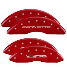 Mgp Caliper Covers Set Of 4 Red Finish Silver Corvette Z06 C6