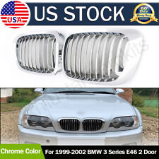 Chrome Front Kidney Grille For 99-02 Bmw E46 3 Series 325ci 328i 330ci Coupe2dr