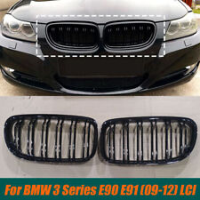 Glossy Black Front Kidney Grilles Grill Cover For Bmw 3series E90 E91 2008-2011