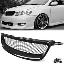 For Toyota Corolla 03-07 Glossy Black Metal Mesh Front Bumper Hood Grill Grille