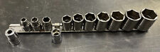 Snap-on 38 Dr 14 To 78 Shallow Set 11pc. Fs081 To Fs281 Snap On Rail Usa